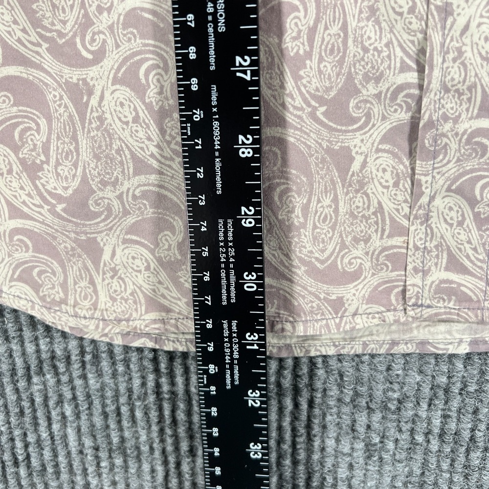 Tommy Bahama Island Soft Shirt Mens Large Purple Beige Paisley Button Up Casual - Picture 9 of 14